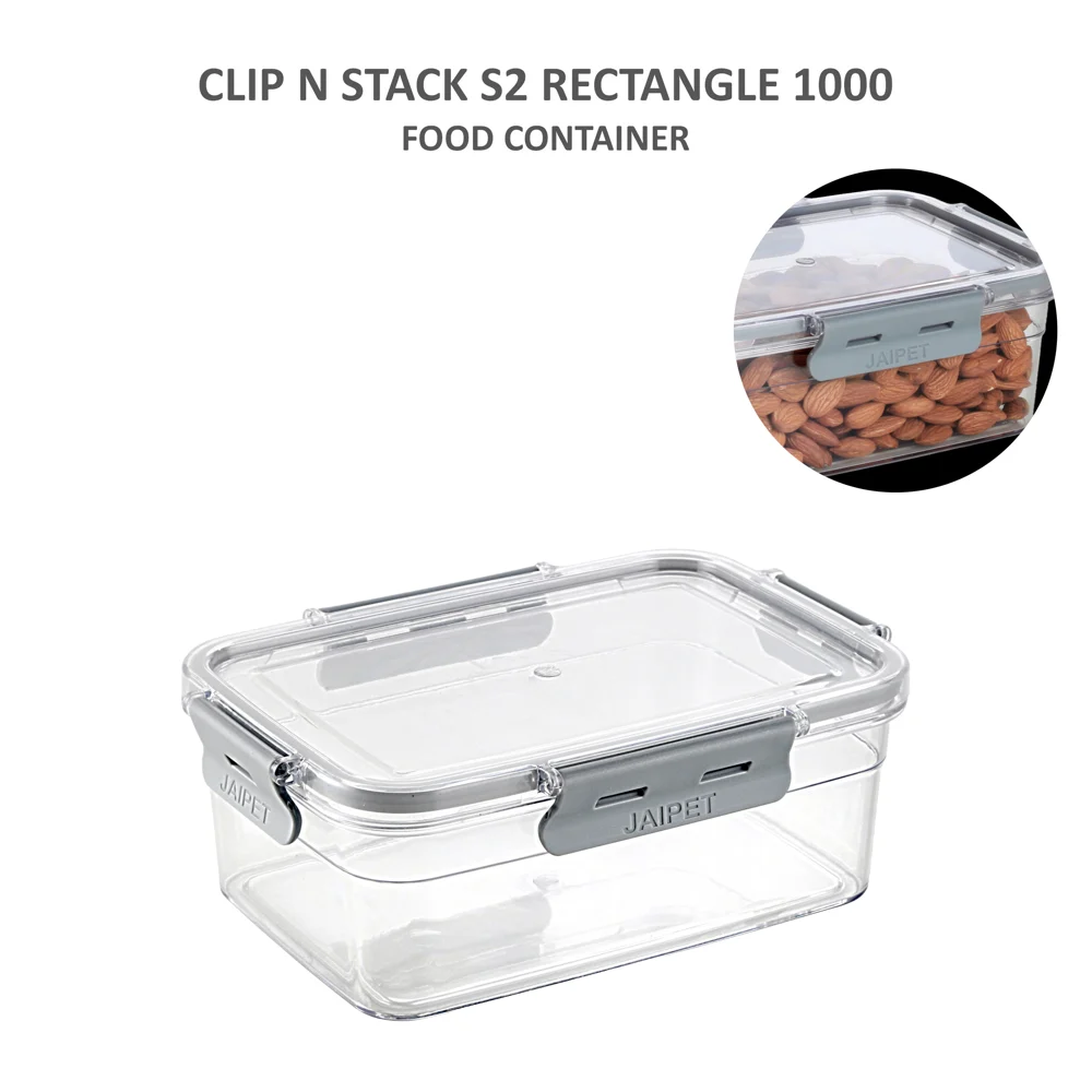 Jaipet S2 Clip & Stack Storage Box (Grey) - 1 L