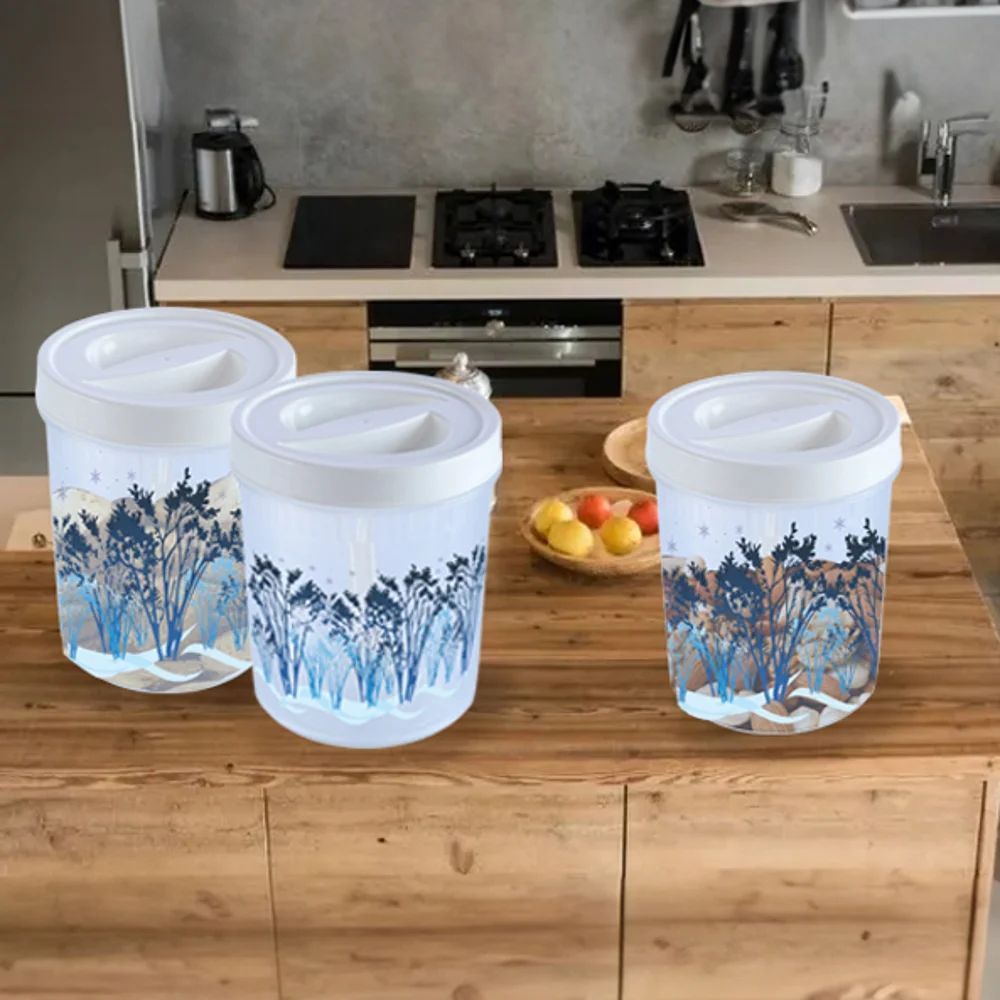 Unica Multipurpose Storage Canister (White) 1.75 L - Set of 3