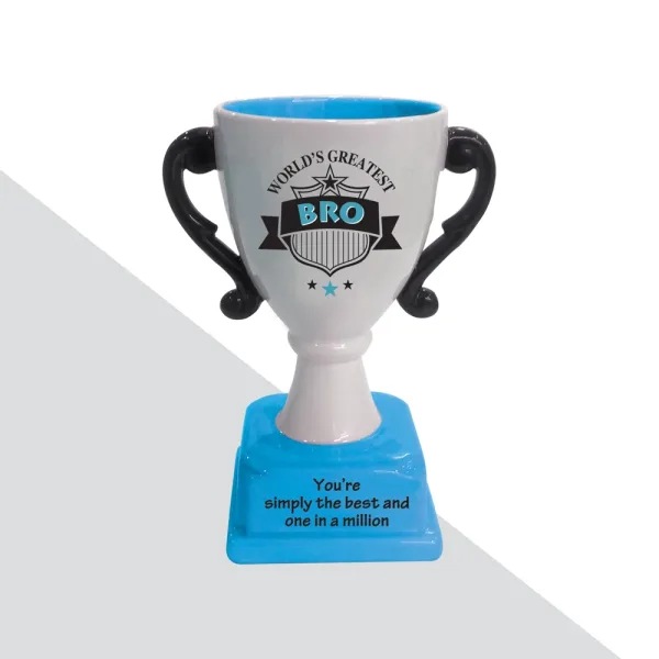 Archies Ceramic Trophy For World's Greatest Bro (Blue)