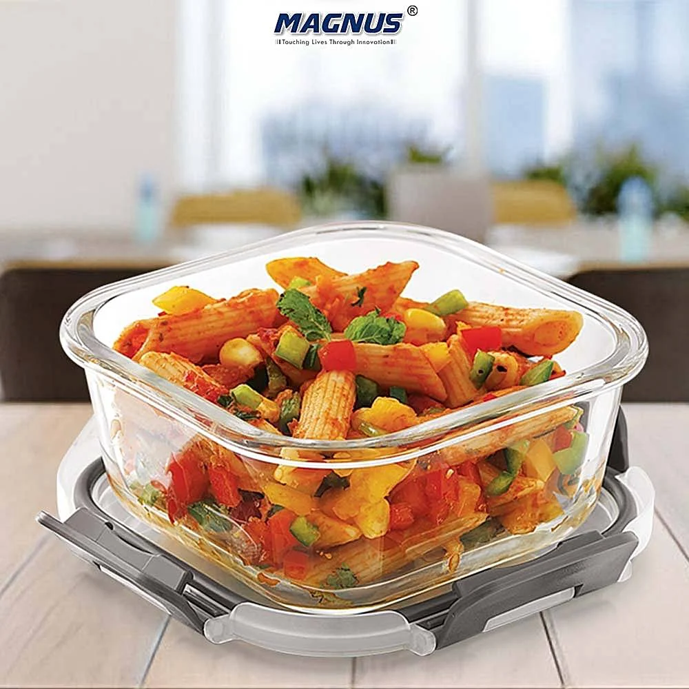 Magnus Glock Square Glass Container (Grey) 320 ml