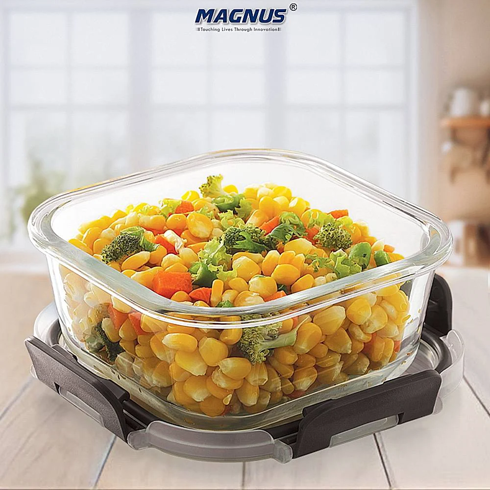 Magnus Glock Square Glass Container (Grey) 520 ml