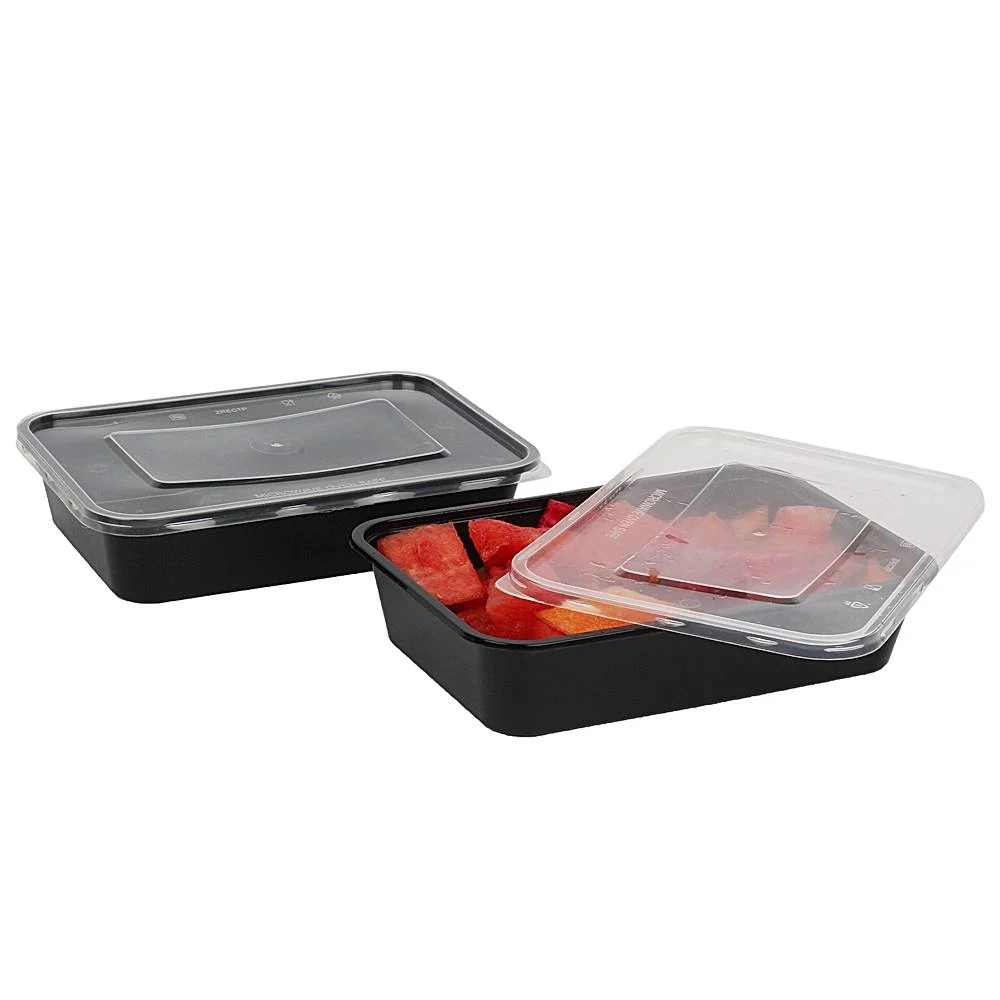 Vinay Trading Rectangular Plastic Container Black (500 ml) - Pack Of 8