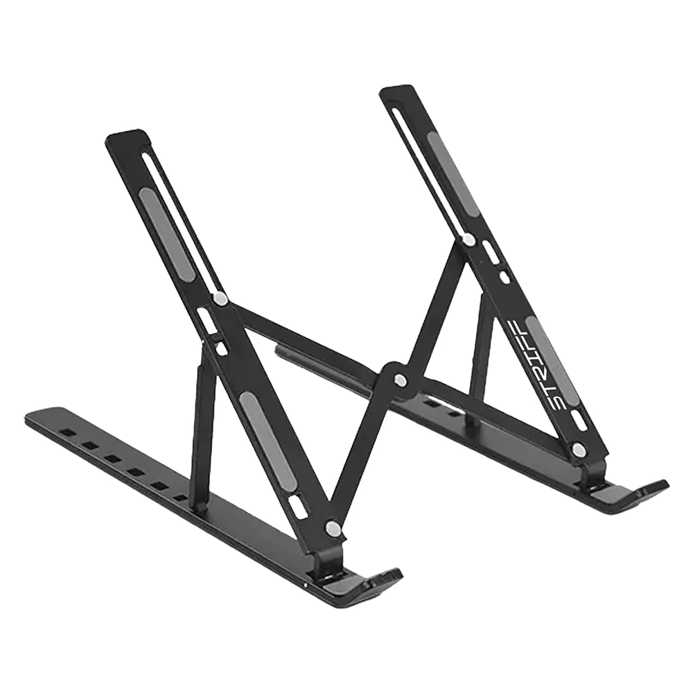 Striff Aluminium Laptop Stand With Anti-Slip Silicone Pads - Black