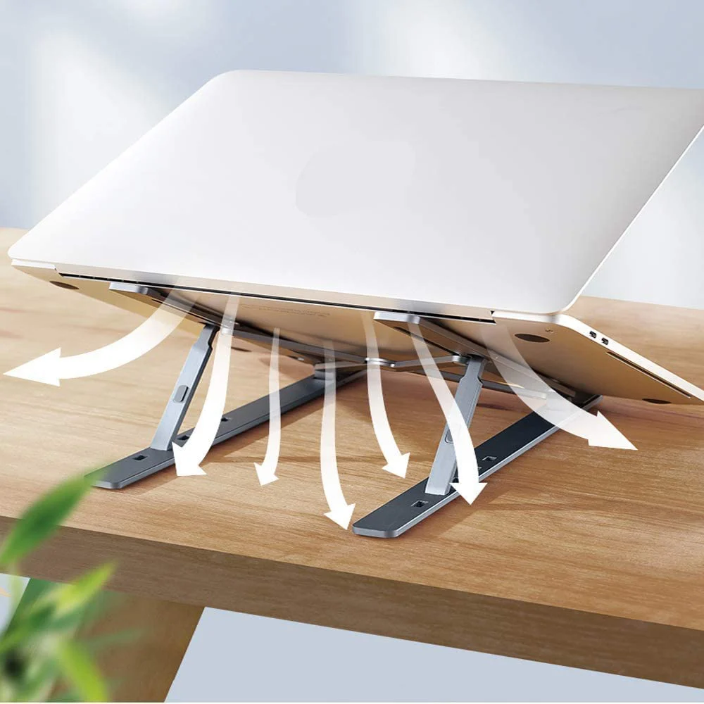 Striff Angles Adjustable Aluminium Foldable Laptop Stand - Silver