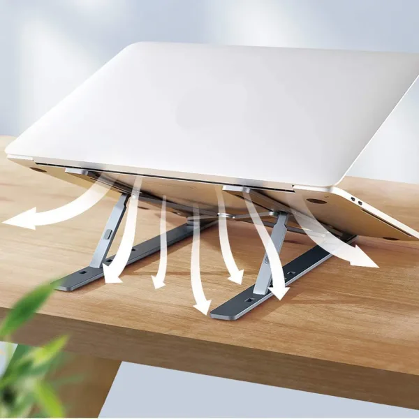 Striff Angles Adjustable Aluminium Foldable Laptop Stand - Silver