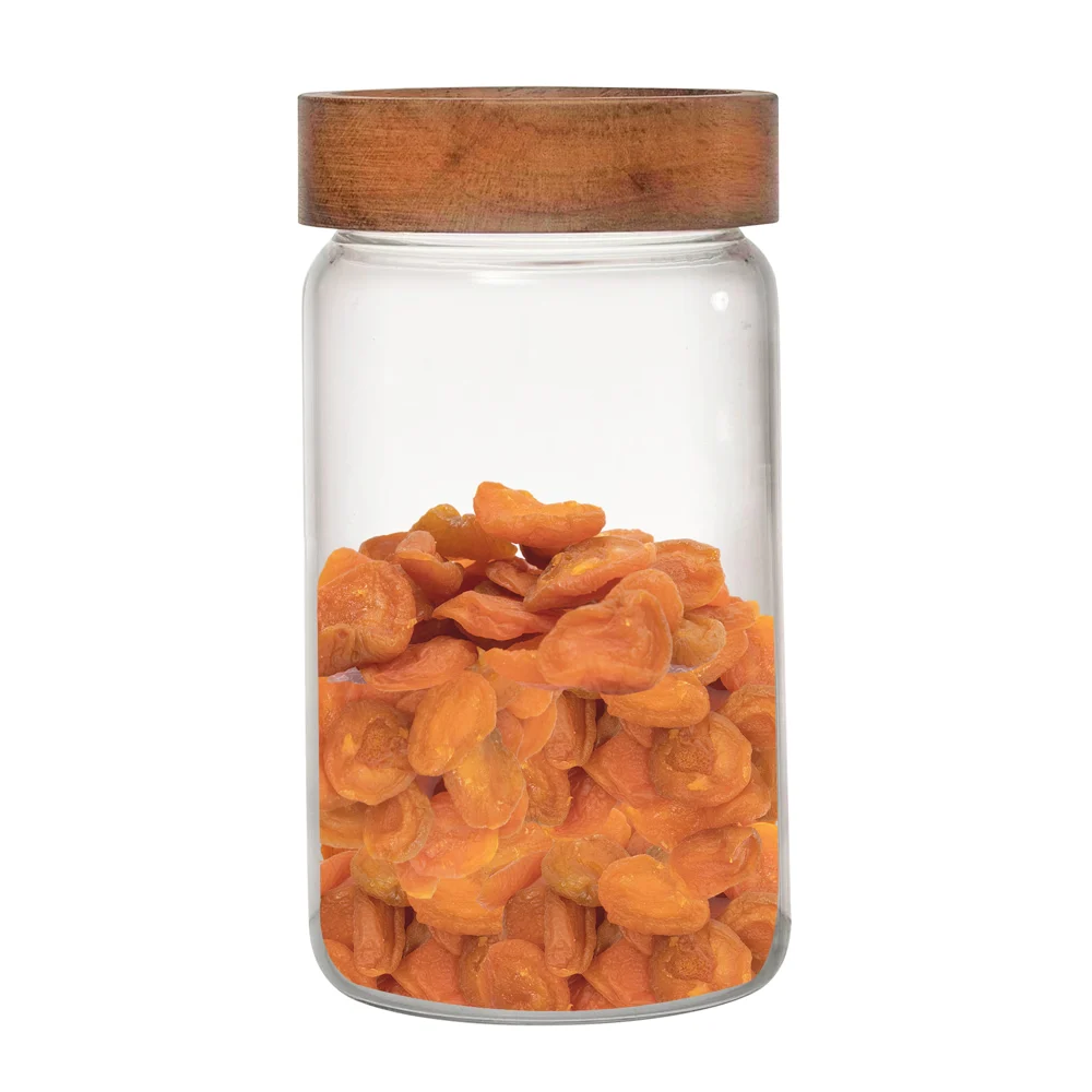 Sanjeev Kapoor Amos Borosilicate Jar With Wooden Lid - 500 ml