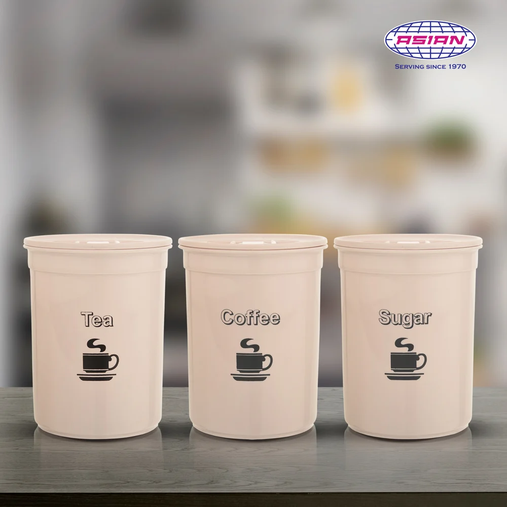 Asian Accurate Seal Multipurpose Storage Containers (Beige) - Set Of 3