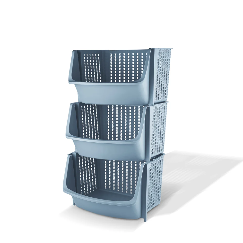 Asian Smart Multipurpose Storage Rack (Bluish Grey) - Set Of 3