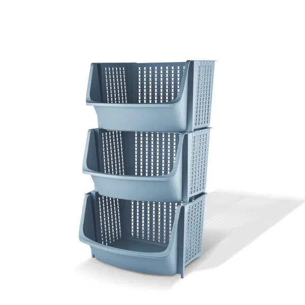 Asian Smart Multipurpose Storage Rack (Bluish Grey) - Set Of 3