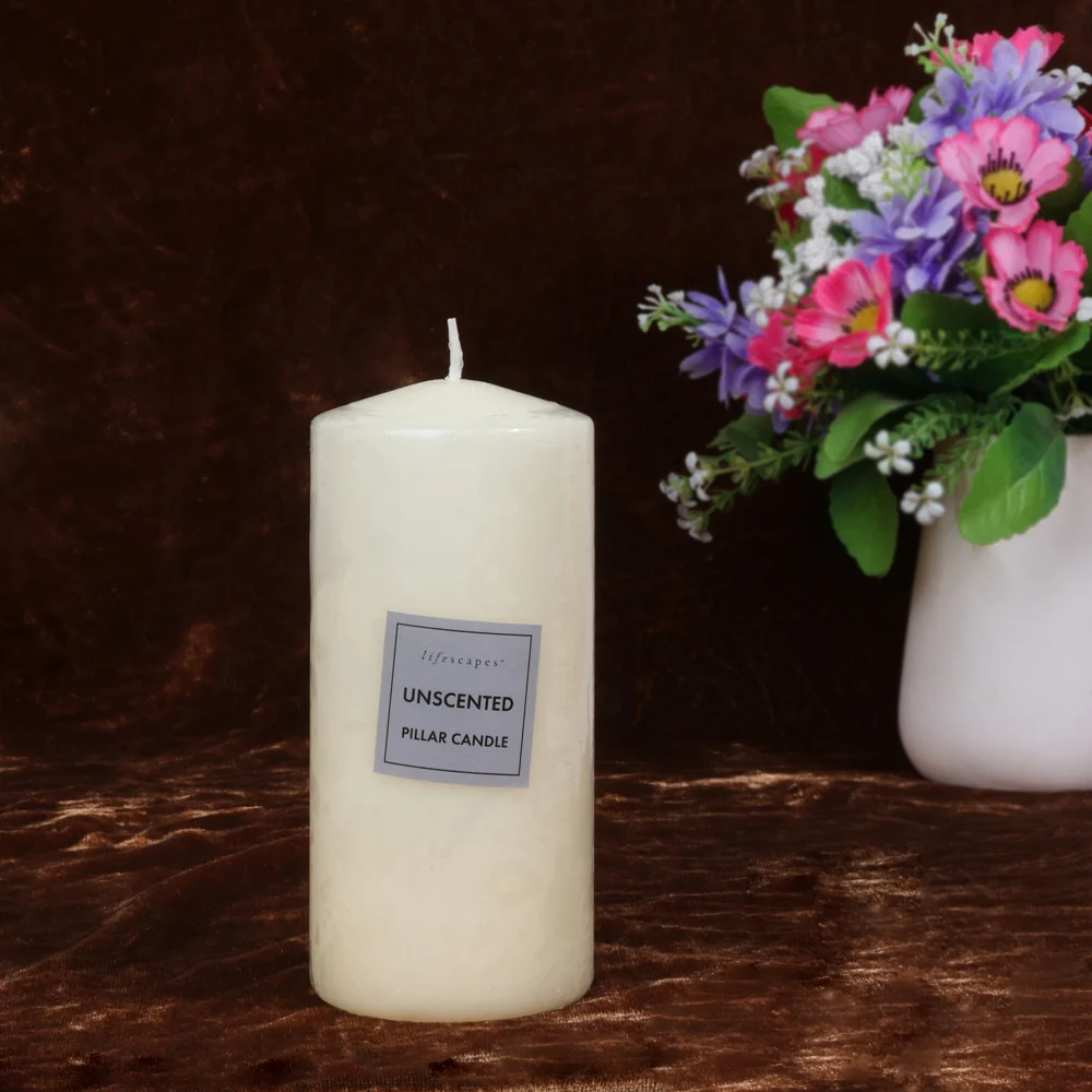 Lifescapes Pillar Candle Unscented (Ivory) 480 g