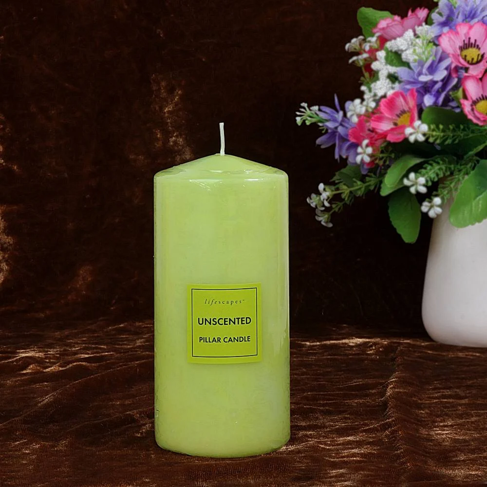 Lifescapes Pillar Candle Unscented (Green) 480 g