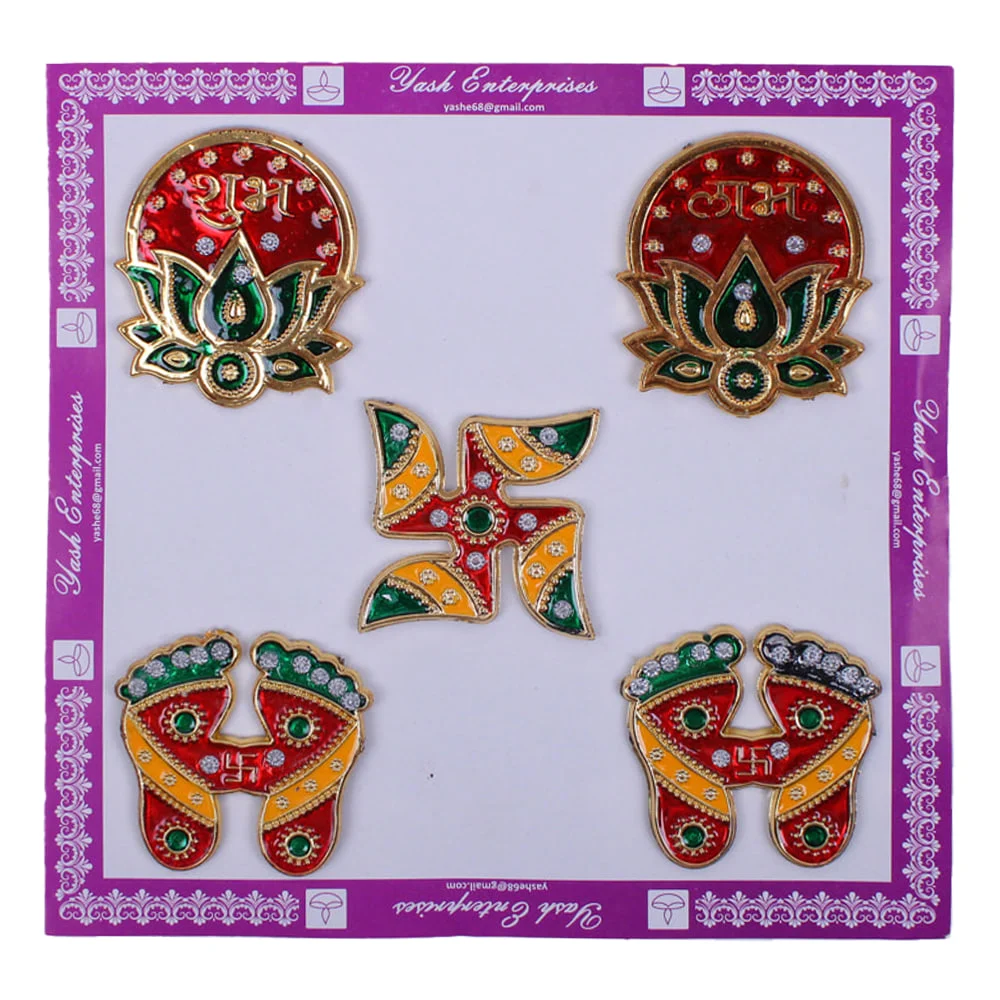 Acrylic Mina Shubh Labh Sticker D9 - 5 Pieces