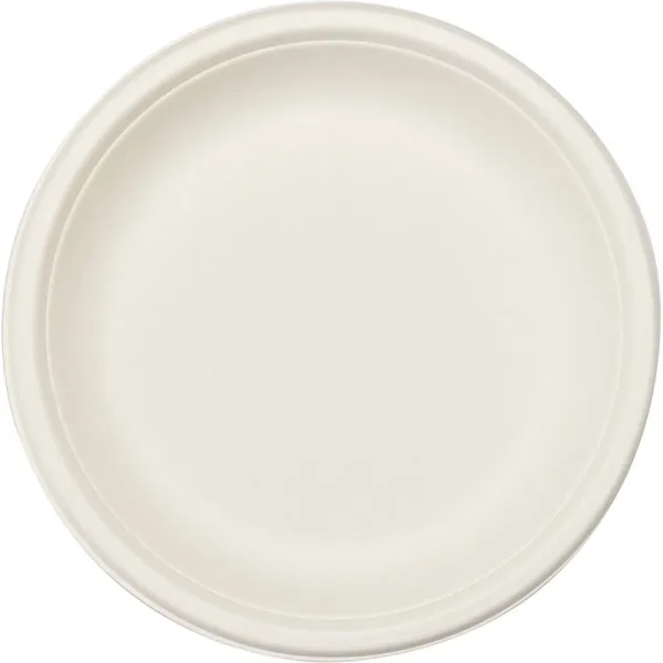 Exim Sonnet Bagasse Disposable Round Plate 9 inch - (30 Piece)