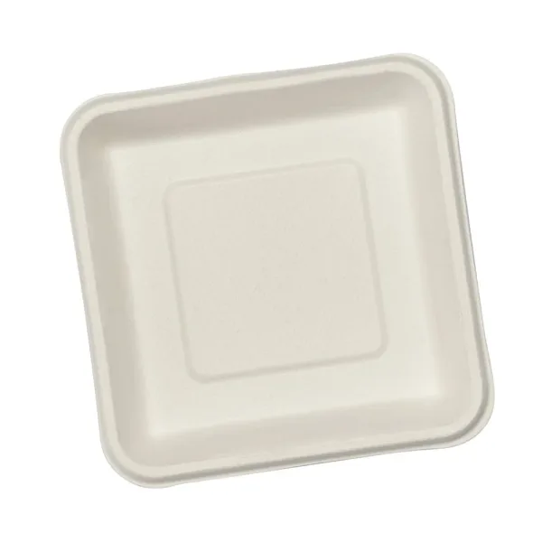 Exim Sonnet Bagasse Disposable Square Plate 1D - (50 Piece)
