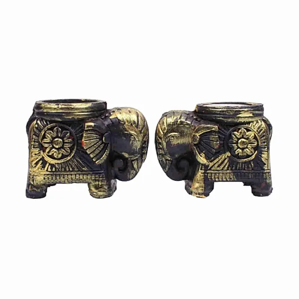 Shubhash Potteries Tea Light Candle Elephant D1 - 2 Pieces