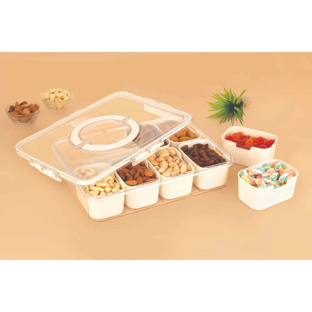 Happy Family 8 Compartment Multipurpose Organizer Box - White
