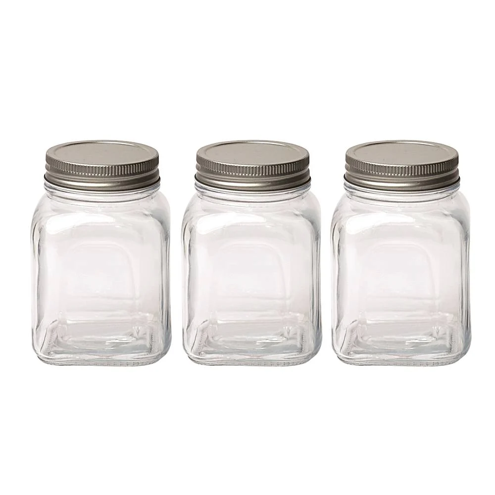 Sanjeev Kapoor Metro Square Jar (500 ml) - Set Of 3