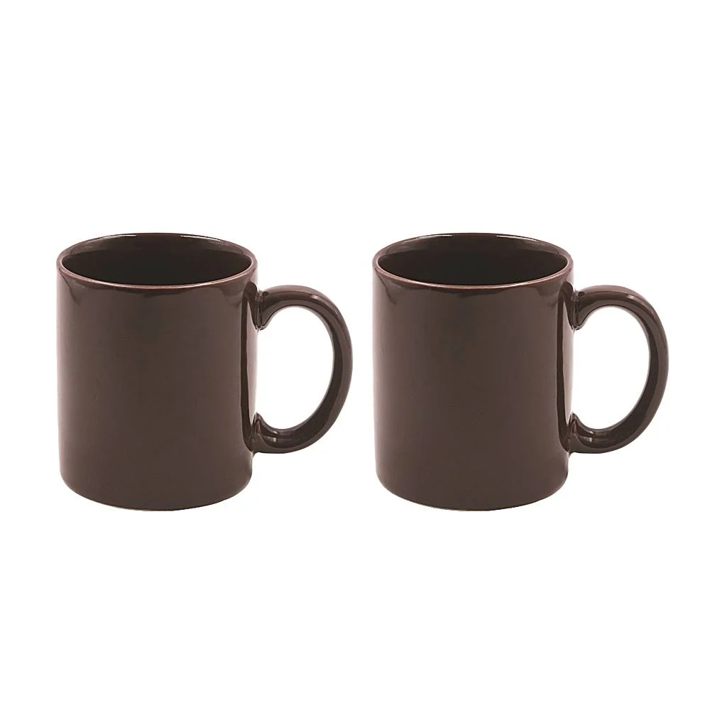 Yamasin Elegant Ceramic Mug (Brown) - Set Of 2