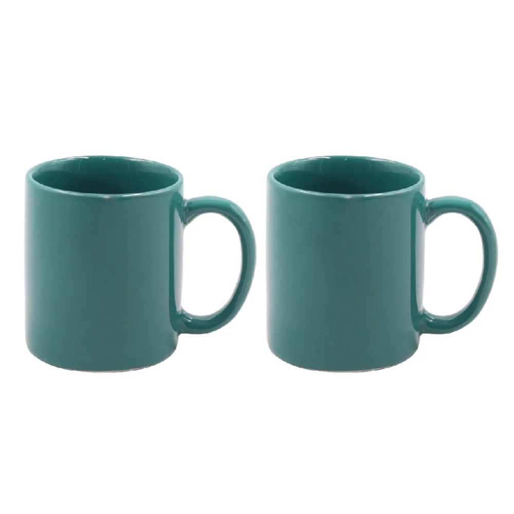 Yamasin Elegant Ceramic Mug (Green) - Set Of 2