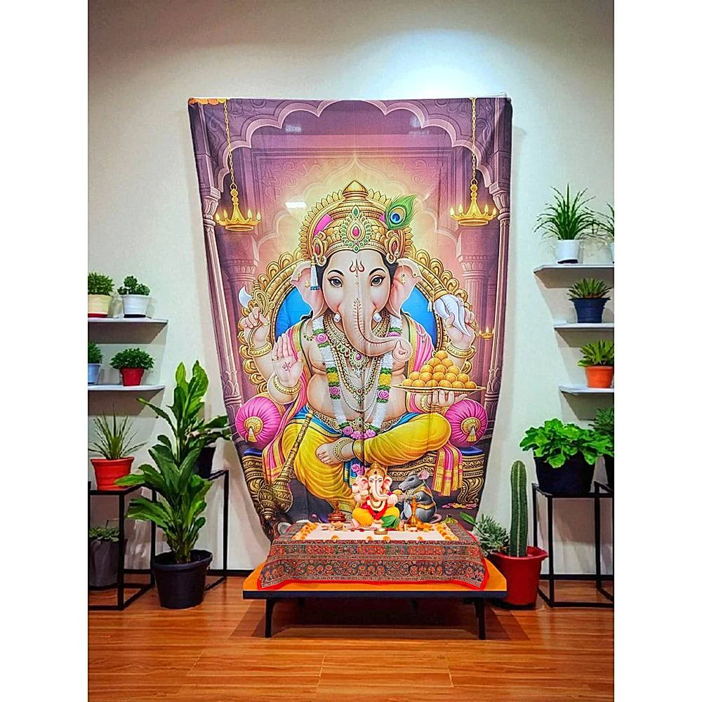 Sheetal World Ganpati Backdrop 01 - 120 x 200 cm