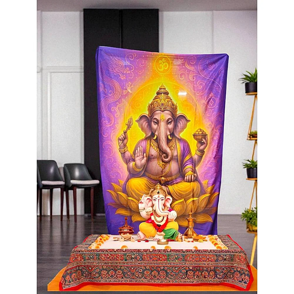 Sheetal World Ganpati Backdrop 02 - 120 x 200 cm