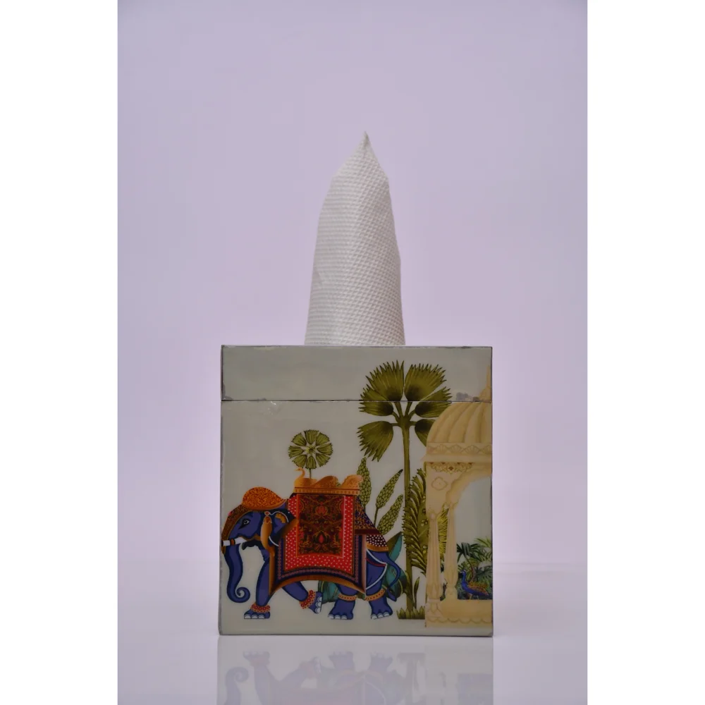 OGGN MDF Wooden Printed Paper Napkin Box