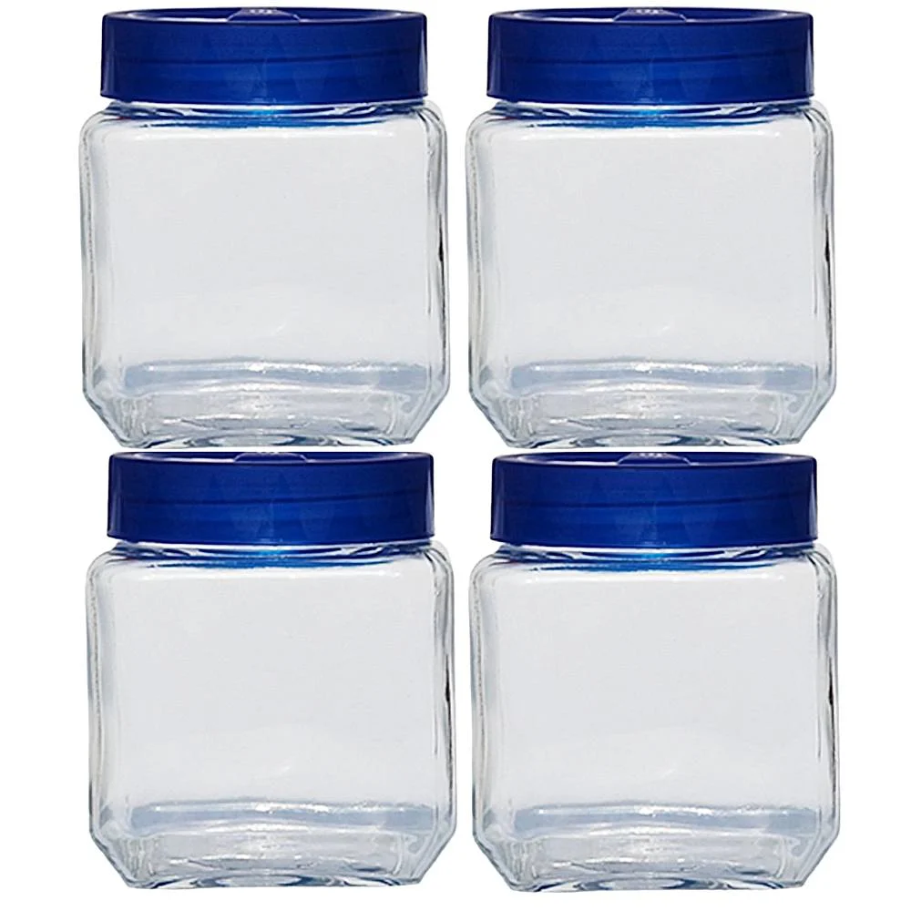 Yera KS 600 Glass Jars (595 ml) - Set Of 4