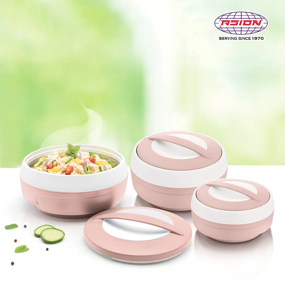 Asian Cosmos Insulated Casserole (Pink) Set Of 3