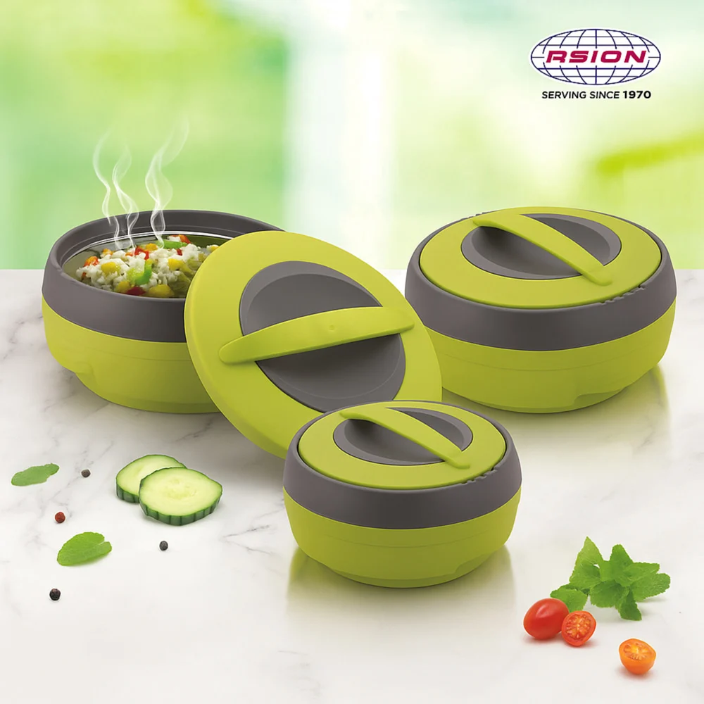 Asian Cosmos Insulated Casserole (Green) Set Of 3