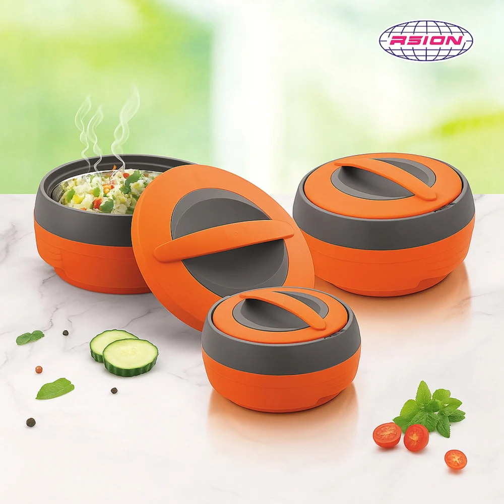 Asian Cosmos Insulated Casserole (Orange) Set Of 3