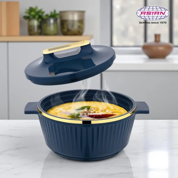 Asian Fancy Insulated Casserole (Navy Blue) - 2350 ml