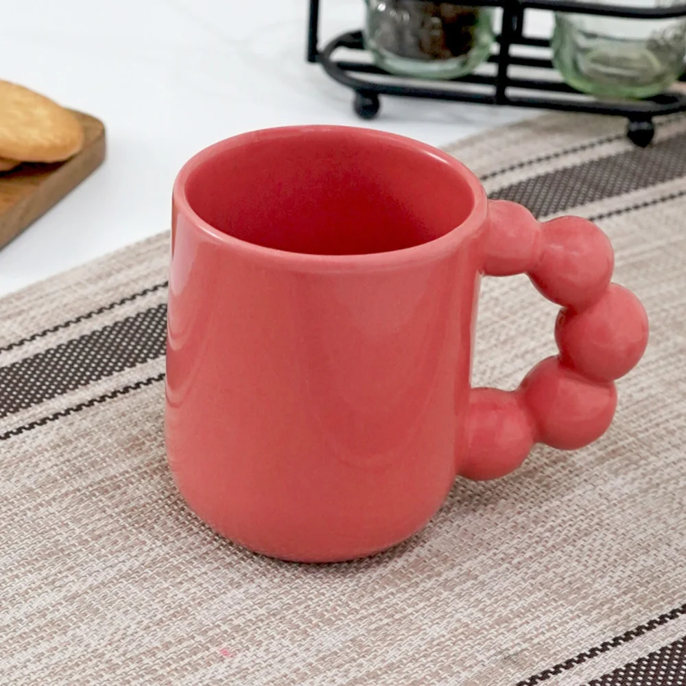 Femora Ceramic Coffee Mug (Peach) - 250 ml