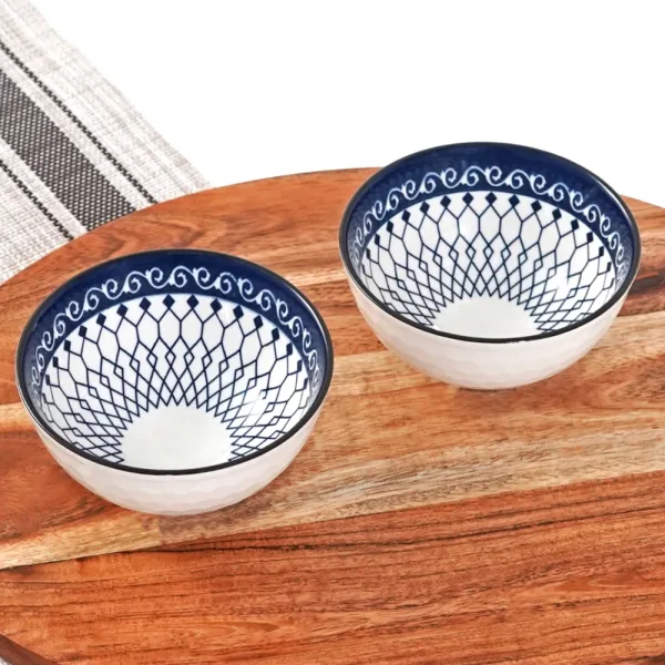 Femora Ceramic Bowl (D1) - 315 ml (Multicolour) Set Of 2