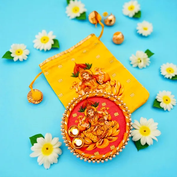 House Of Festival Laxmi Maa Potli & 6 Inch Pooja Plate