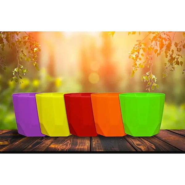Krish Diamond Plastic Planter Pot - Multicolour
