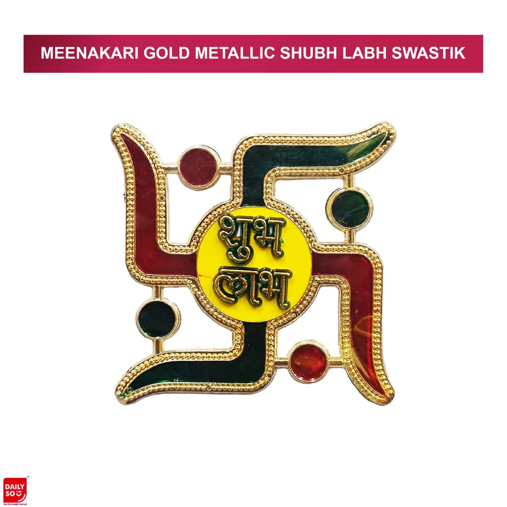 Dailyso Minakari Swastick For Gold Metalick Shubh Labh