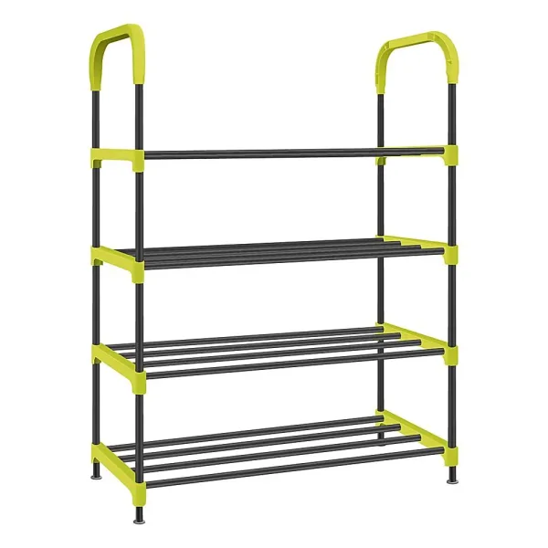 The Next Trend Casio 4 Shelf Multipurpose Rack - Black & Green