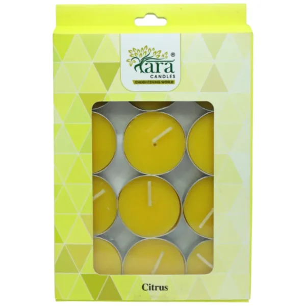 Tara Candles Scented T-light Candle (Citrus) - Pack of 12