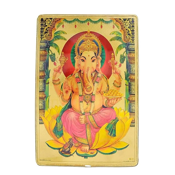 Ganesh Golden Foil Photo Frame 21X29.7 cm / 8.3 X 11.7 Inch