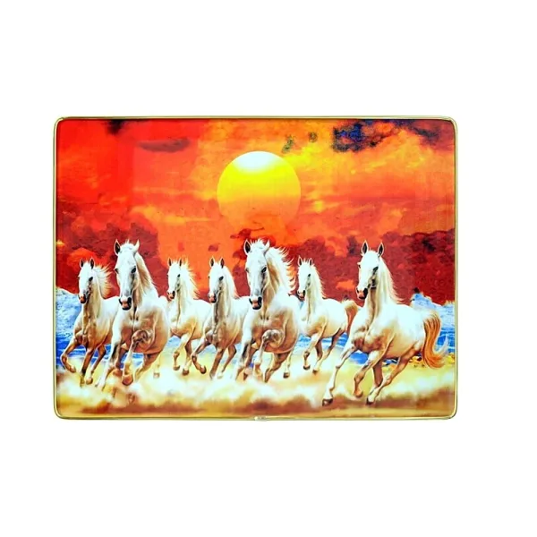 7 White Horse Resin Laminated Photo Frame - Maroon ( 12 X 16 Inch )