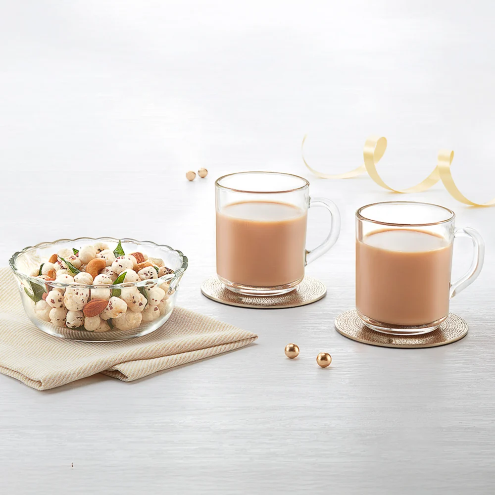 Borosil Jublie Glass Bowl & Mugs - Set Of 3