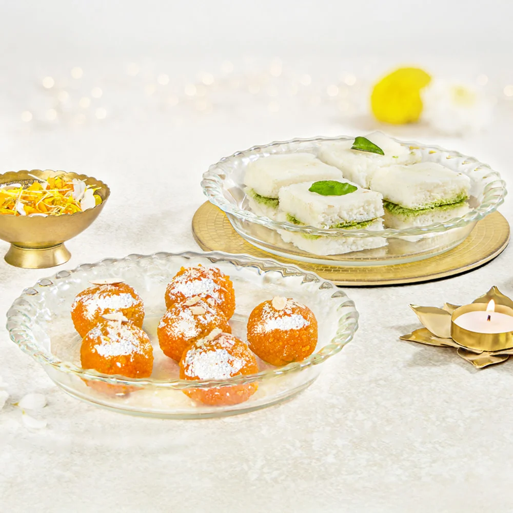 Borosil Fiesta Glass Snack Plate (19 cm) - Set of 2