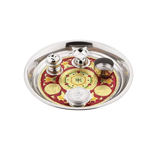 Gokul Stainless Steel Small Pooja Thali