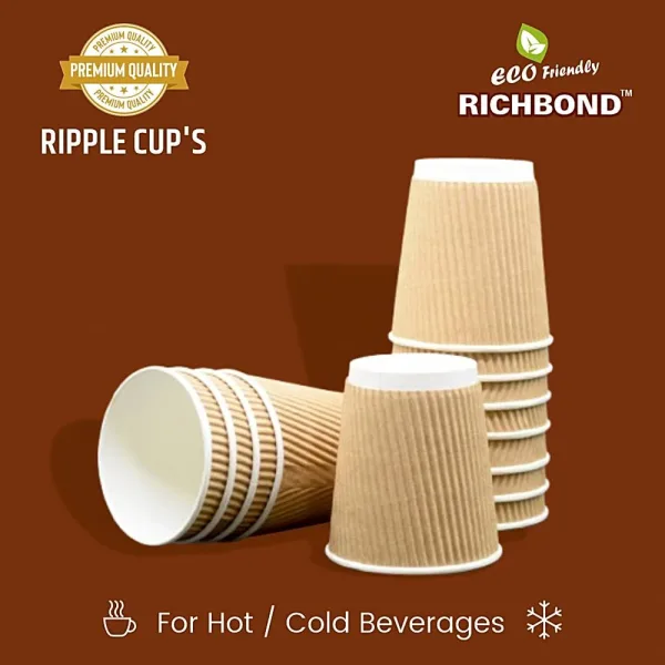 Richbond Ripple Paper Cups 250 ml - 25Pieces