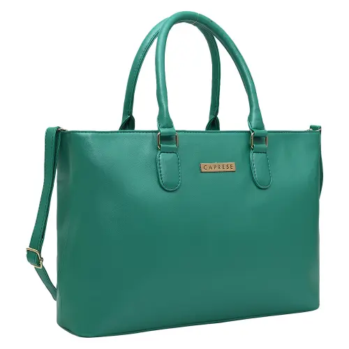 Caprese Juno Satchel Hand Bag Medium Metallic Green