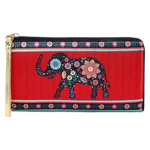 Sabhyata Elephant Design SW1-04 Women's Wallet (Red)