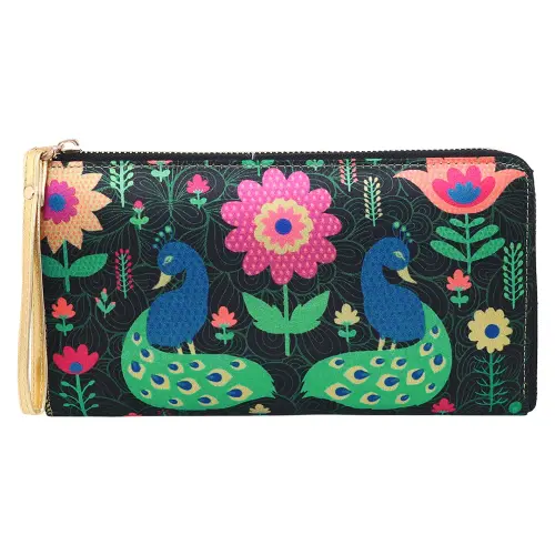 Sabhyata Peacock Design SW1-09 Women's Wallet (Green)