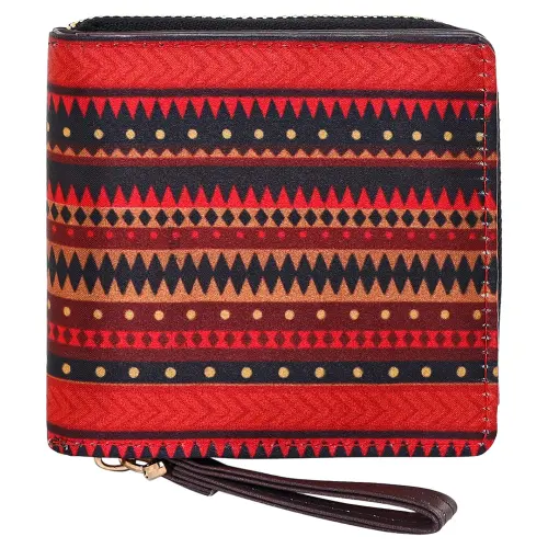 Sabhyata African Tribal Design SW4-05 Women's Wallet (Maroon)