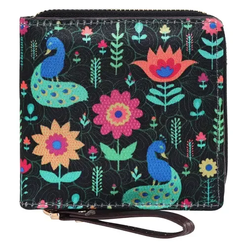 Sabhyata Peacock Design SW4-09 Women's Wallet (Green)