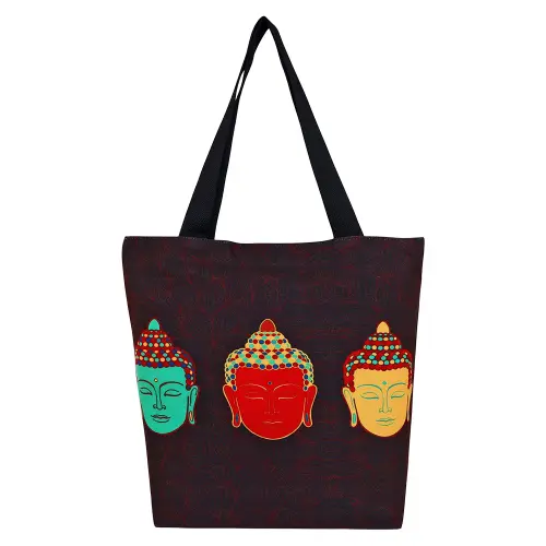 Sabhyata Buddha Design ST150-03 Tote Bag (Black)
